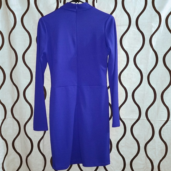 Royal Blue Bodycon Long Sleeved Dress NWT S M L - Picture 5 of 6